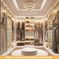 thumbnail image 4 of Homieasy 19'' - 60'' W Closet System with Wooden Drawers and Hanging Rods(Cut to Fit), White Oak, 4 of 7