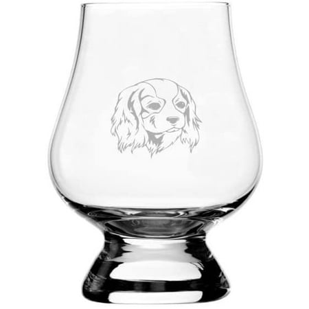 

CAVALIER KING CHARLES SPANIEL Dog Themed Etched 2.5oz Glencairn Wee Whisky Glass