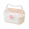 thumbnail image 2 of Ovzne Boîte de Rangement pour Papeterie et Cosmétiques Boîte de Rangement pour Jouets d'École Primaire Boîte de Rangement pour Pattes de Chats à Double Couche Boîte à Poignée à Boucle Rotative pour Oreilles de Chat Boîte de Rangement en Liquidation, 2 of 6