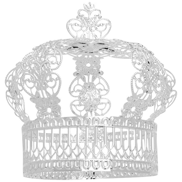 EeaseMX Decoración para tartas navideñas con forma de corona, postres, decoración para fiestas (plateada)