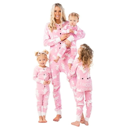

LazyOne Flapjacks Matching Pajamas for the Dog Baby & Kids Teens and Adults (Classic Moose Pink X-SMALL)