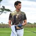 thumbnail image 2 of Kdxio Jungle Dinosaur Print Men's Short Sleeve Polo Shirt,Midweight Men's Shirt, 2 of 5