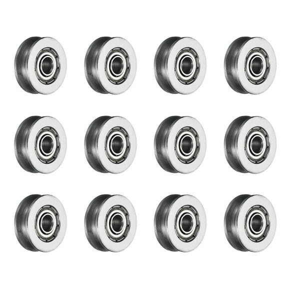 12 Packs V623ZZ V Groove Guide Pulley Bearing 3x12x4mm Carbon Steel Rail Ball Bearings Wheel