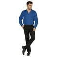 thumbnail image 3 of Bestman Solid Long Sleeve Cotton Shirts For Mens Formal Button Down Regular Fit Shirt, 3 of 7