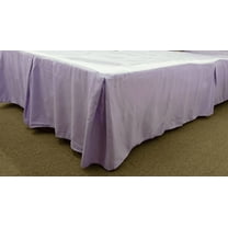Qutain Linen Tailored Bed Skirt Dust Ruffle Solid Lilac Queen Size