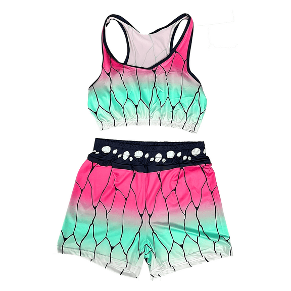 2pcs Anime Workout Outfits for Women, Seamless Workout Sets Sport Bra and Leggings Butt Lifting Gym Sets - XL