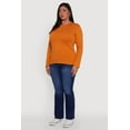 thumbnail image 4 of Womens Plus Size Basic Long Sleeve Crew Neck T-Shirt, 4 of 5