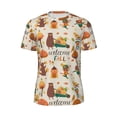 thumbnail image 5 of Wukai Autumn In The Forest Print Men's Short-Sleeved Mesh T-Shirt,Quick-Dry Short Sleeve Workout T-Shirt-, 5 of 8