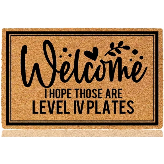 Funny Door Mats Bless-Welcome I Hope Those are Level Iv Plates-Outdoor Indoor Doormat Washable, Non Slip Absorbent Mats for Bathroom Kitchen Doormats Floor Door Rug 16 24inch.