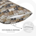 thumbnail image 3 of Uemuo Cartoon Bear Print Throw Pillow Case – Cozy & Soft Cushion Cover, Hypoallergenic Pillow Case for Sleeping, Perfect for Women with Envelope Closure-16"x24", 3 of 6