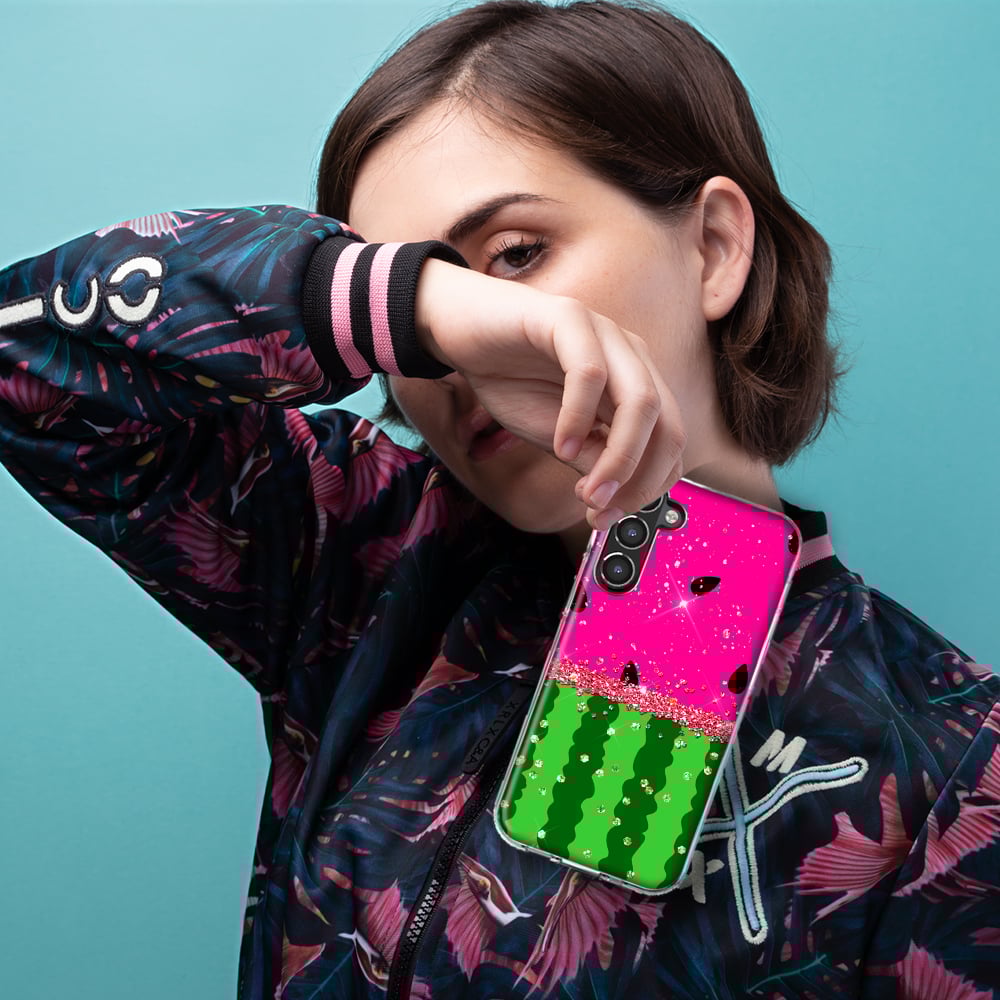 thumbnail image 5 of MUNDAZE Samsung Galaxy S22 Plus Shockproof Clear Hybrid Protective Phone Case Summer Watermelon Sugar Vacation Tropical Fruit Pink Green Cover, 5 of 5