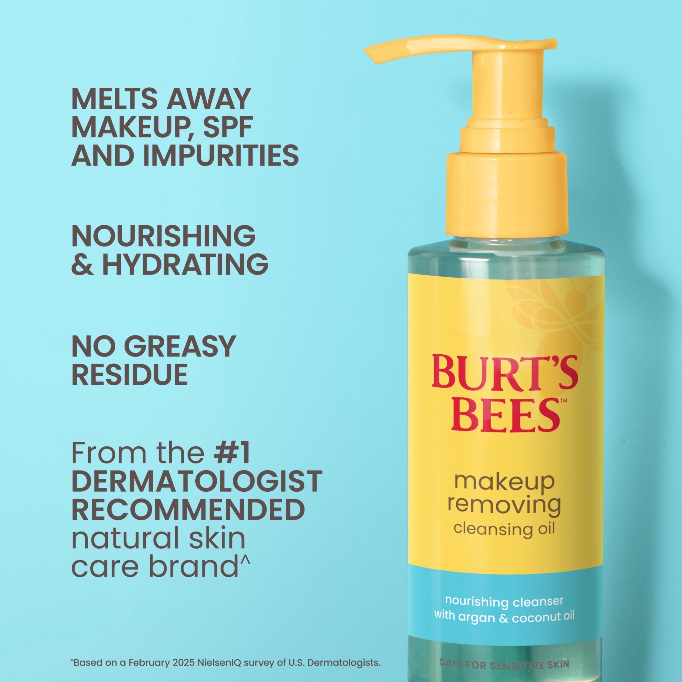 Burt's Bees Makeup Removing Cleansing Face Oil with Argan and Coconut Oil, 5 fl oz