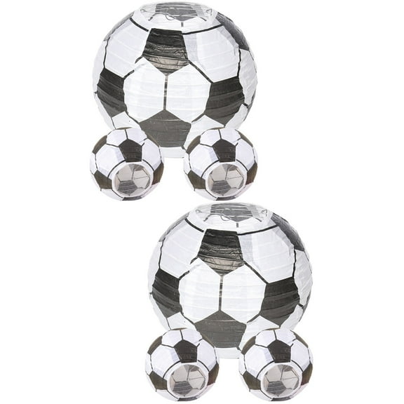 2 Count Sport-themed Lantern Decor Soccer Lamp Sports Paper Banner Child