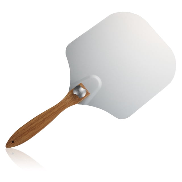 Monstrate Espátula de aluminio para pizza, plegable, para pan, galleta, con mango de madera, lavable, para hornear, antiescaldado, paleta para Cocina y Comedor