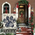 thumbnail image 2 of SM-XLHN Snowflake Paw Print Winter House Flag 28x40 Inch Double Sided Outside, Buffalo Plaid Welcome Seasonal Yard Outdoor Decorative Flag, 2 of 6