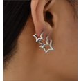 thumbnail image 3 of Small Star Hoop Earrings forWomen Heart Hoop Earrings Lightweight Earrings 18k Silver Plated Stainless Steel Star Earrings For Christmas Jewelry Gift, 3 of 8