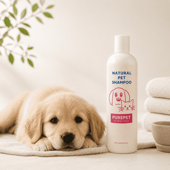 PurePetEssentials Lavender Scent Natural Dog Shampoo for Itchy Skin, Prevents Dandruff, 16oz
