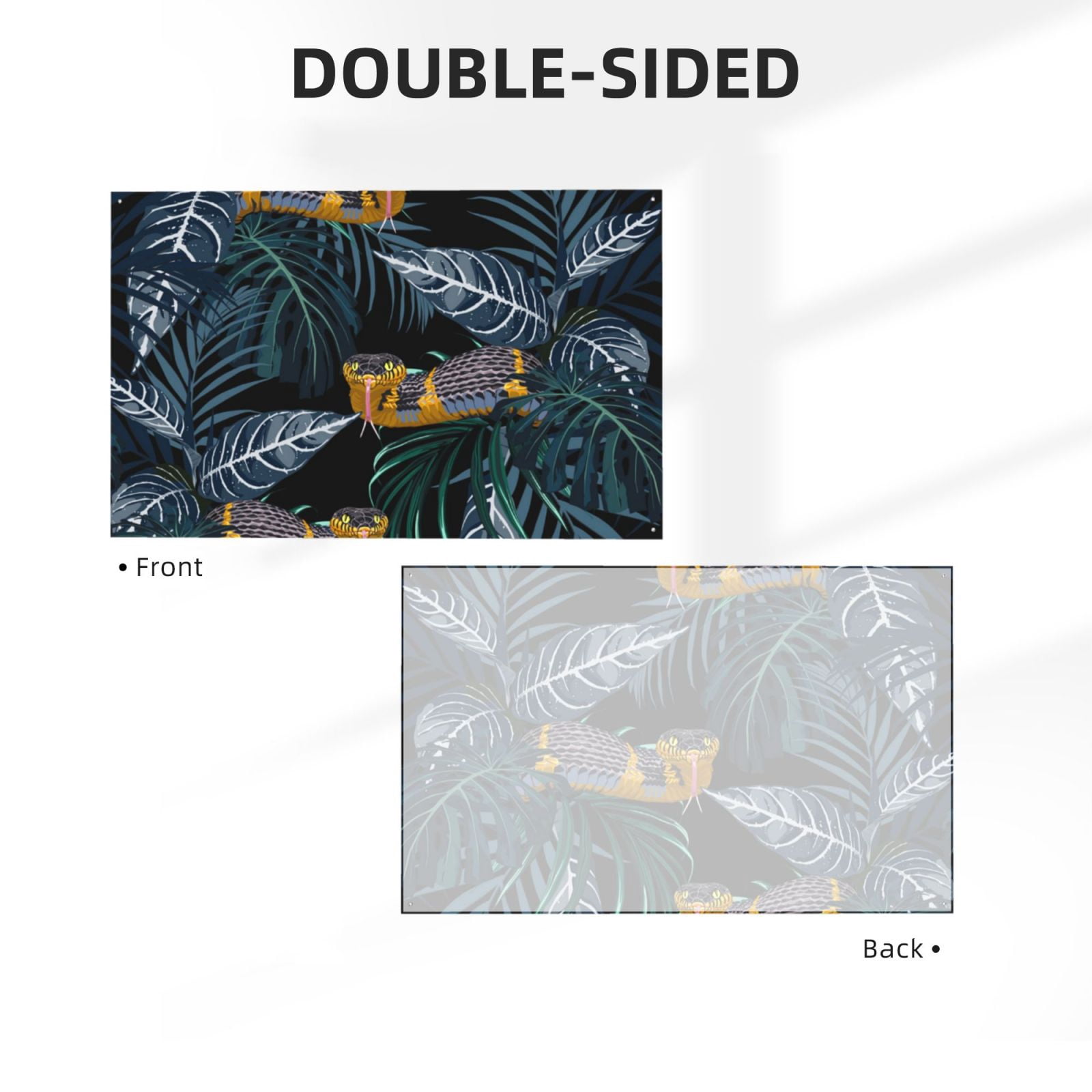 Tropical Jungle Yellow Snake Four Hole Decorated Banner Flag for Garden Yard Home Decoration Indoor Outdoor 4x6 Ft