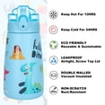 thumbnail image 4 of Oldley 12oz Insulated Leakproof Stainless Steel Kids Water Bottle with Straw, 4 of 6