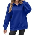 thumbnail image 4 of DAFPZW Women Quarter Button Up Collar Sweatshirt Oversized Long Sleeve Tops Fall Fashion Pullover Winter Shirts, 4 of 8