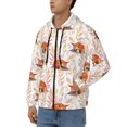 thumbnail image 3 of Zufioo Cute Sleepy Fox Print Men's Hooded Cardigan, Zip-up Long-Sleeved Sweatshirt Jacket Sportswear-3X-Large, 3 of 5
