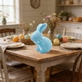 thumbnail image 4 of Adorno de conejo de Pascua – Conejo de pie, espuma, multicolor, 9,25" de alto, lazo brillante, detalle de mesa, decoración de vacaciones de primavera, 4 of 6