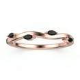 thumbnail image 1 of 0.16ct 3x1.5mm marquise cut Black Diamond Moissanite 18K Rose Gold over silver wedding band, 1 of 4