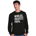 thumbnail image 3 of Worlds Okayest Grandpa Dad Father Day Men's Long Sleeve Tee T Shirt Brisco Brands X, 3 of 6