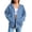 Sky Blue, variant on Girls Oversized Zip Up Hoodies Cute Casual Baggy Sweatshirt Jacket Drop Shoulder Back to School Hooded Sweaters with Pockets