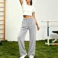 thumbnail image 6 of SELONE High Waisted Wide Leg Pants for Women Elastic Waist Trousers Ruched Lounge Trousers with Pockets Vacation Outfits, 6 of 7