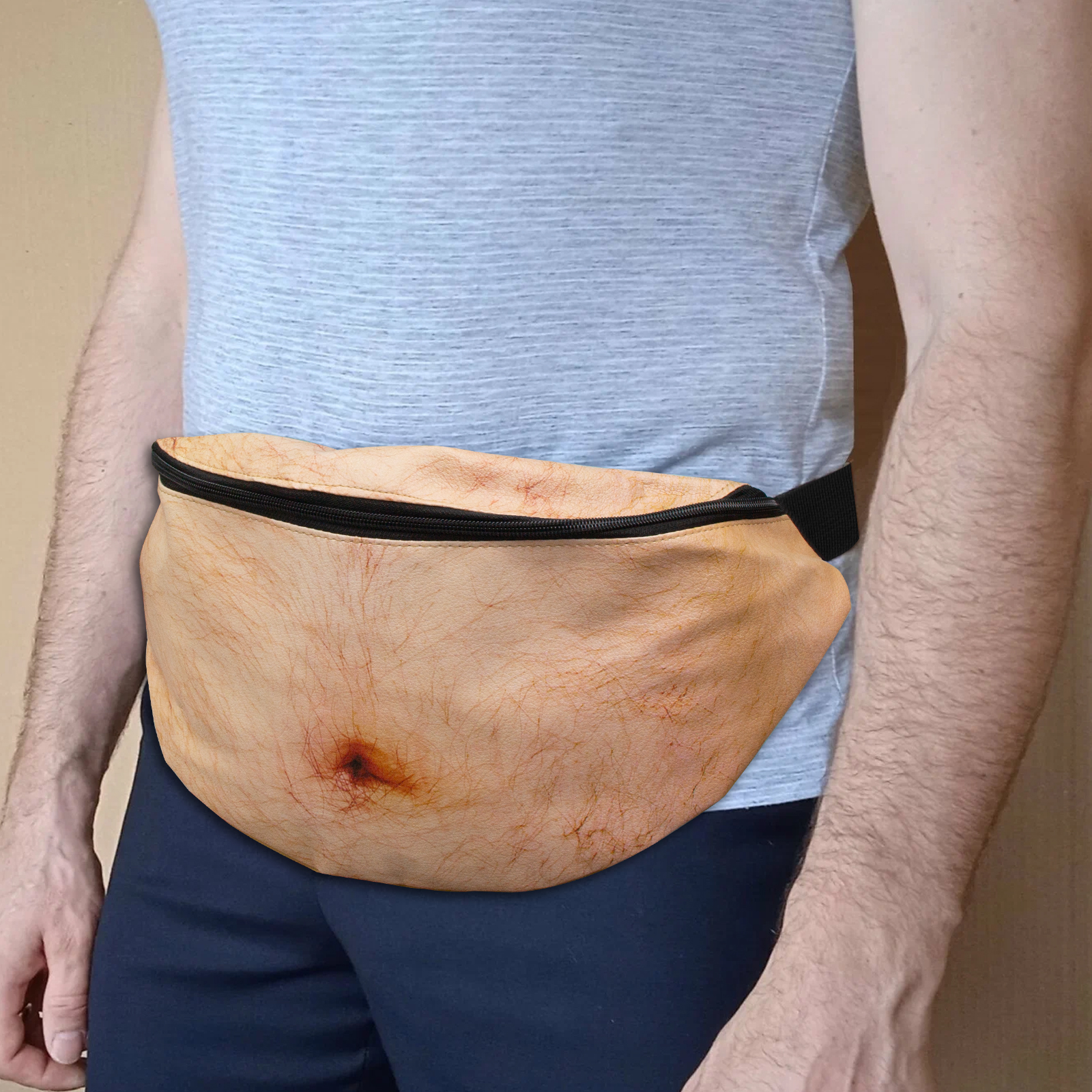 Big Belly 3D Printed Unisex Fanny Pack with Coin Purse, Fun Simulation Pattern