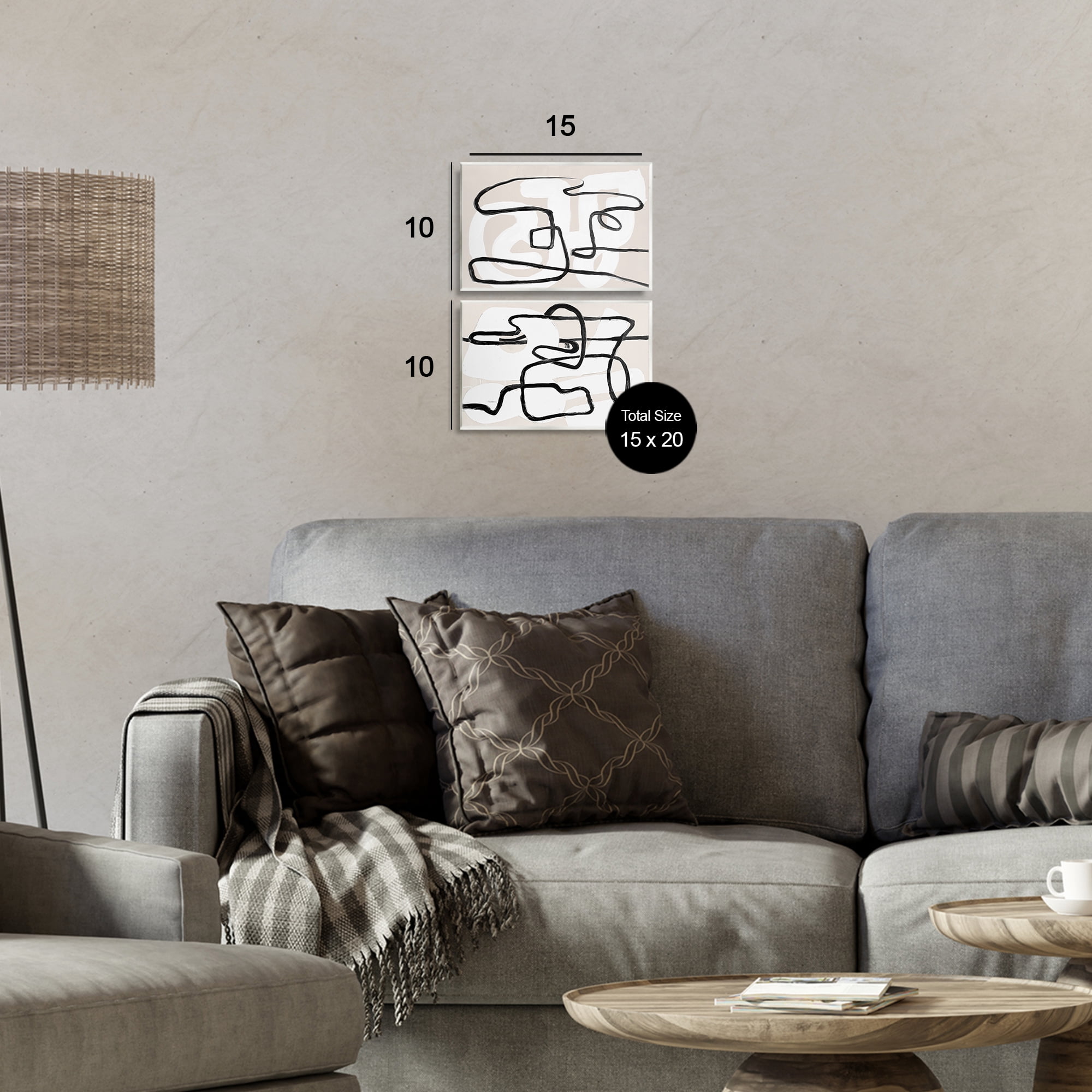Stupell Industries Neutral Twists & Turns 2 Piece Wall Plaque Art Set, design by Lanie Loreth