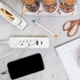 thumbnail image 6 of Cordinate 2-Outlet Grounded Extension Cord with USB, 10ft, Gray/White – 41691, 6 of 6