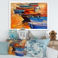 thumbnail image 2 of Boats During Warm Colored Sunset In The Harbor I 20 in x 12 in Framed Painting Canvas Art Print, by Designart, 2 of 2
