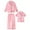 Pink, variant on Aideaone Girls Boys Silk Pajamas Kids 3 Piece Satin PJs Set Button-Down Silky Nightwear Children Sleepwear for 5-12 Years