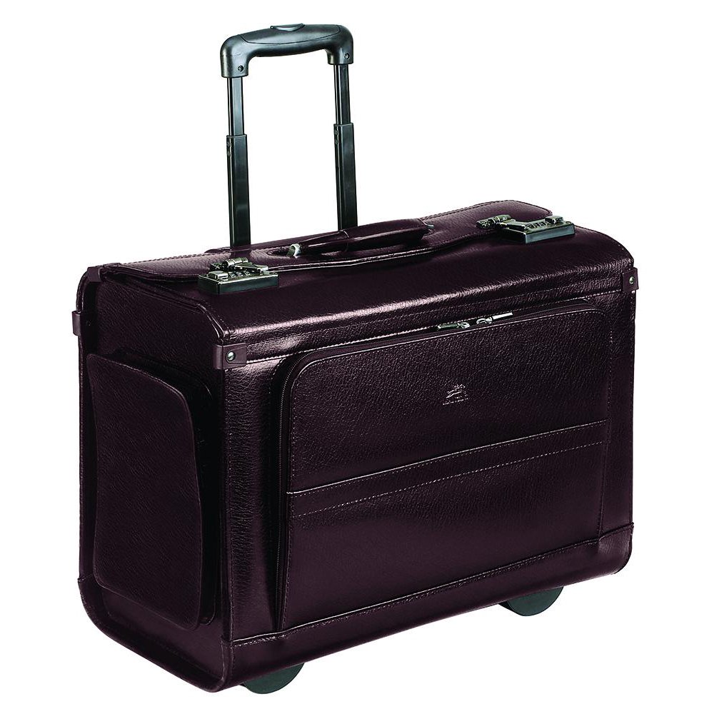 Mancini Business Leather Wheeled Catalog Case