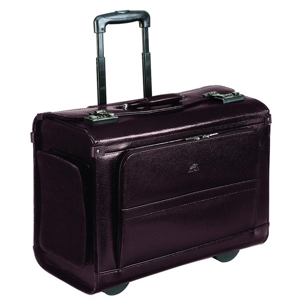 Mancini Business Leather Wheeled Catalog Case