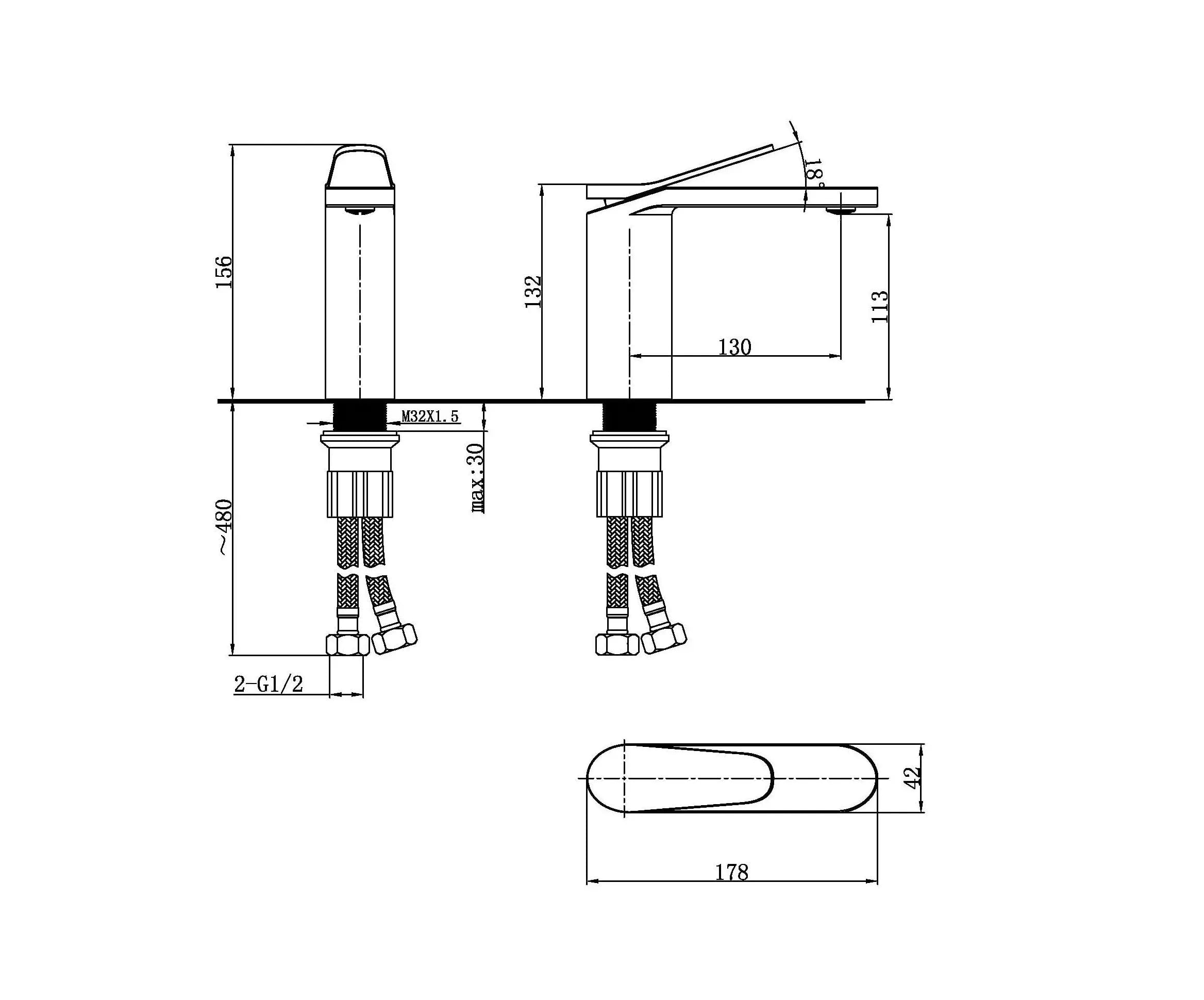 Pro single handle bathroom sink faucet. Modern Basin Tap
