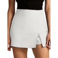 thumbnail image 2 of Skirts for Women Trendy High Waisted Corduroy Mini Skirt with Shorts White M, 2 of 10
