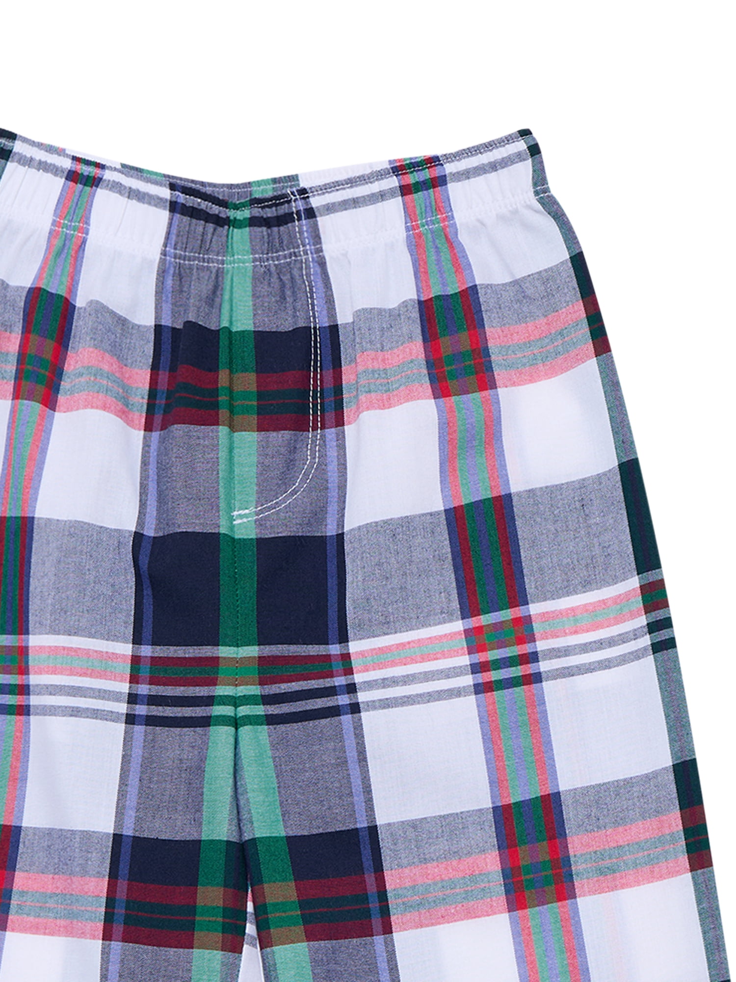 Free Assembly Matching Family Pajamas Kids' Plaid Notch Collar Top and Pants Gift Set, 2-Piece, Sizes XS-XXL