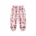 thumbnail image 2 of TEAJOPSUU Toddlers Boys Girls Waterproof Rain Pants Kids Lightweight Elastic Waist Windproof Rain Trousers Over Pants for 2-12 Years C-Pink, 2 of 3
