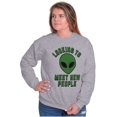 thumbnail image 4 of Funny Nerdy Aliens UFOs Believers Unisex Plus Fleece Graphic Sweatshirt Brisco Brands 2X, 4 of 5