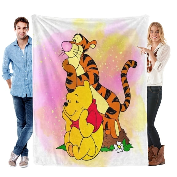 Throw Blanket for Winnie the Pooh Tigger Bed Couch Home Decor Flannel Blanket for Kids Boys Girls Gifts Soft Warm 30x40 Inch