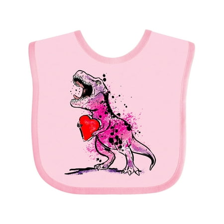 

Inktastic Valentine s Day Graffiti T-Rex with Heart Shaped Candy Box Gift Baby Boy or Baby Girl Bib