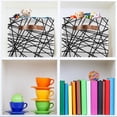 thumbnail image 7 of GZHJMY 2 Pack Collapsible Organizer Storage Bins with The Lines Cute Print,14.2"x10.2" Rectangular Fabric Baskets with Sturdy Leather Handles for Home/Office/Bathroom, 7 of 7