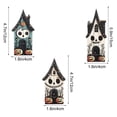 thumbnail image 3 of Cififendec 3Pcs Halloween Haunted 2D Tabletop Signs, 5", Wooden Skull Face Pumpkin Cabin Cutouts for Tiered Tray Styling, Fall Themed Party Layout, 3 of 6
