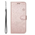 thumbnail image 3 of SaniMore for Samsung Galaxy S22 Ultra 6.8" 2022 Case, PU Leather Skin with Embossed Cat Flip Magnetic Cover Card Slots Kickstand Detachable Lanyard Full Around Wallet Case for S22 Ultra, Rosegold, 3 of 11