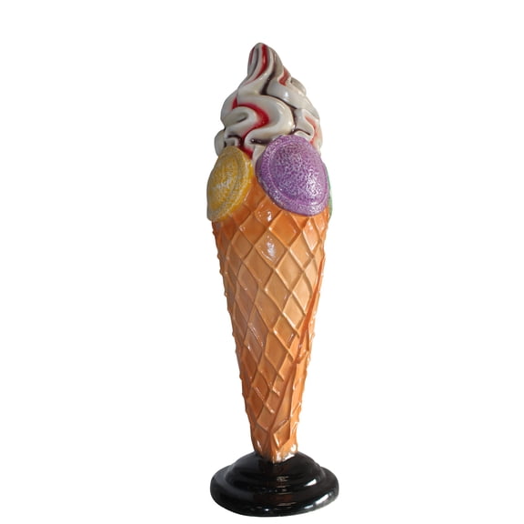Nifao Giant Fiberglass Ice Cream Cone Statue, Sweet Delight – Outdoor Garden Decor Sculpture, 19"L x 19"W x 62"H