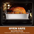 thumbnail image 4 of Roasting Pan with Rack, P&P CHEF 14 Inch Stainless Steel Roaster Lasagna Pan & V-Shaped Rack & Roasting Rack, Non Toxic & Heavy Duty, Brushed Surface & Dishwasher Safe, Rectangular, 4 of 7