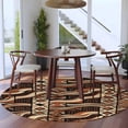 thumbnail image 3 of Round Rugs 8 Ft, Retro Tribal Non Slip Area Rugs for Kitchen Bedroom Entryway, Middle Century Bohemia Minimalist Art Red Brown Washable Carpet Runner Rug Floor Mats for Bedroom Home Decor, 3 of 8